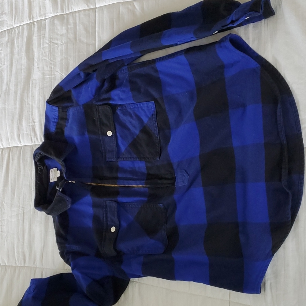 J.Crew womens flannel 3/4 zip